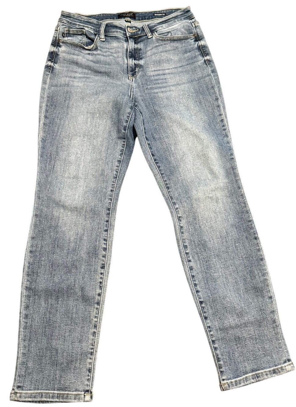 Judy Blue Boyfriend Fit Jeans, Mid Rise Light Wash Stretch Denim, Size 9/29